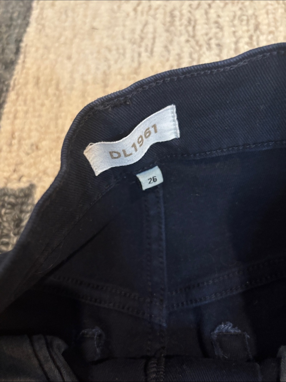 DL1961 Navy Boyfriend Jeans - Wide Leg - Picture 4 of 6